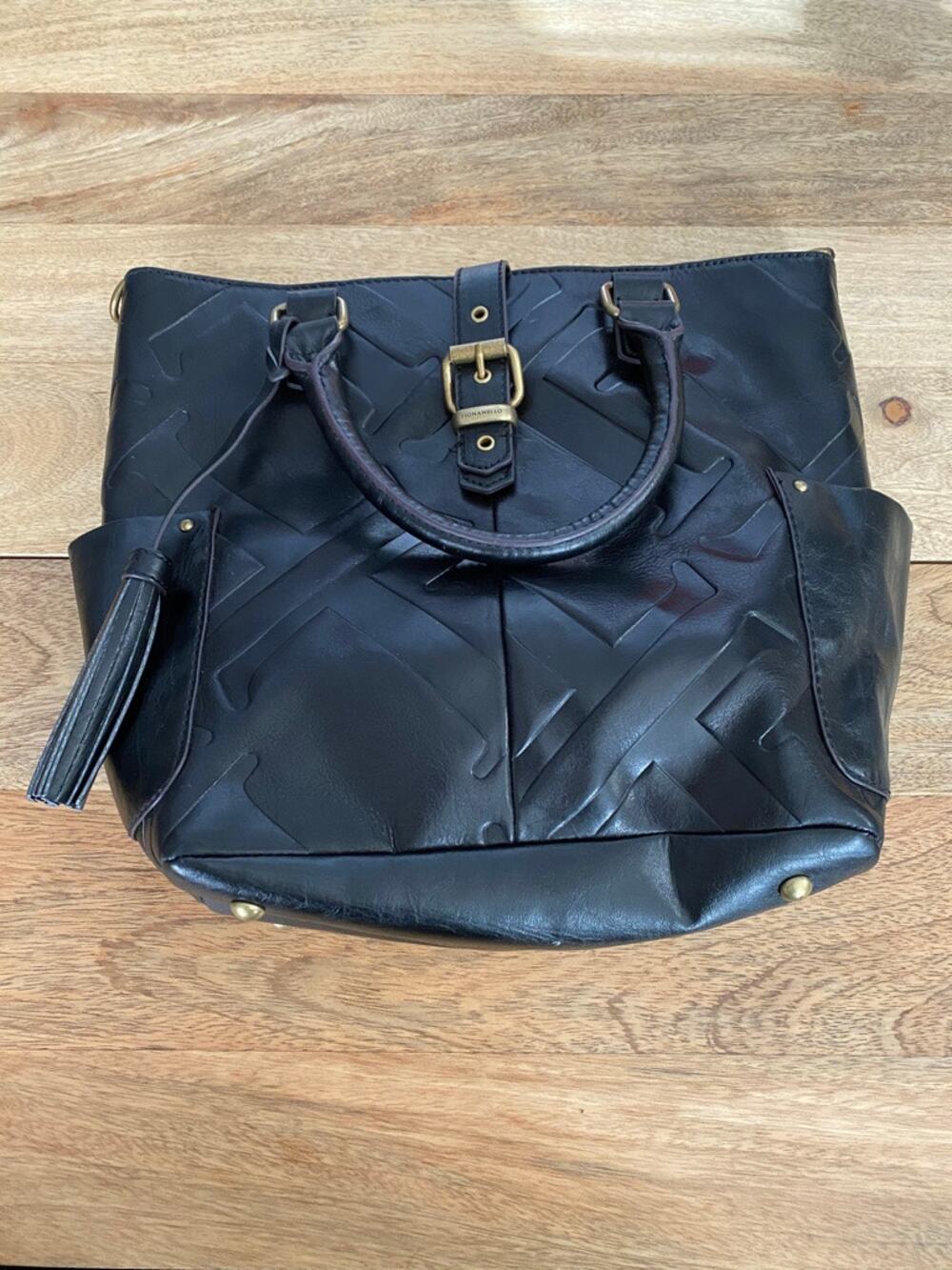 Tignanello Black Leather Tote